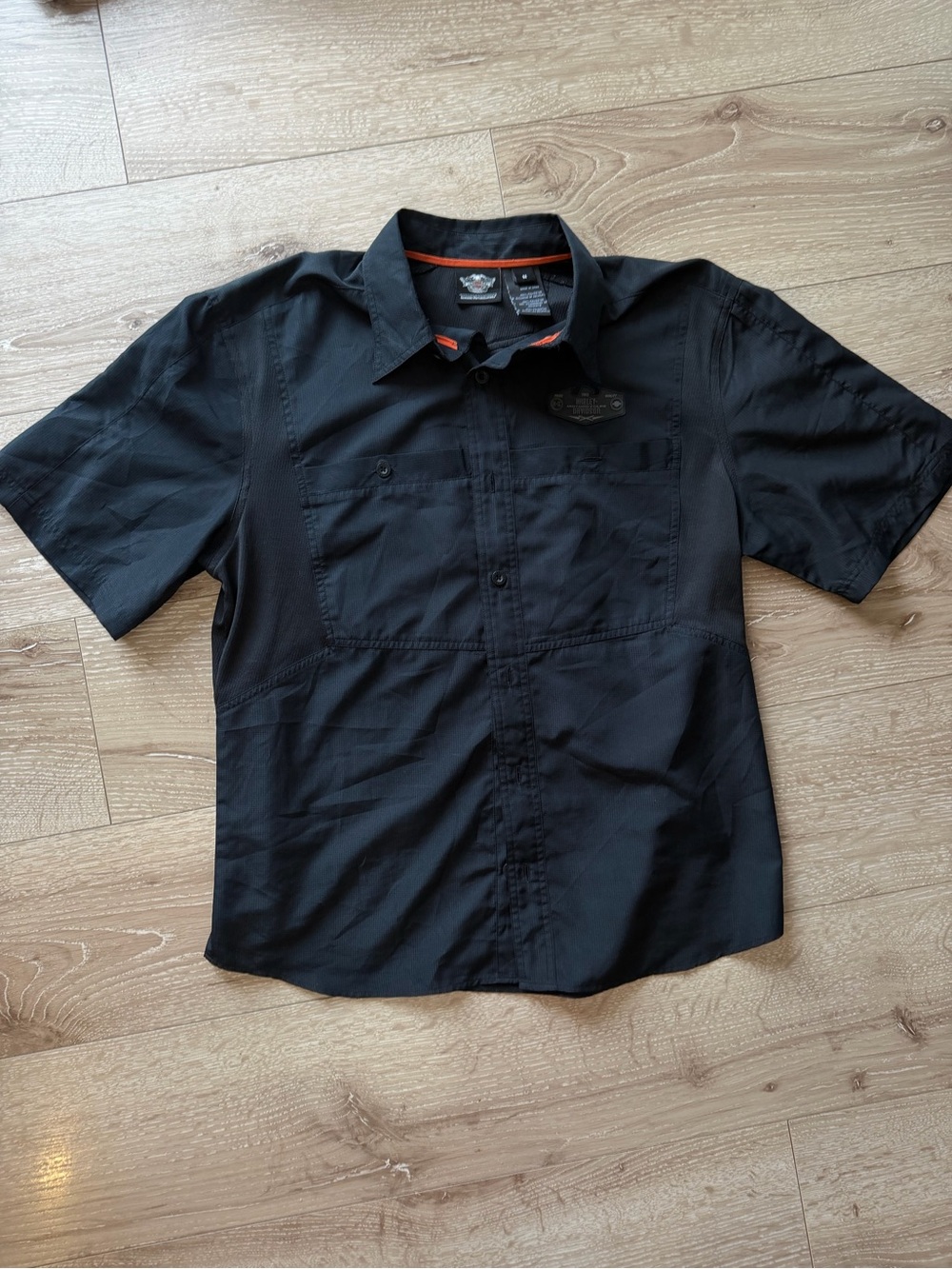 Harley-Davidson Men's Black Short Sleeve Button Shirt